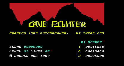 Cave fighter Title Screen